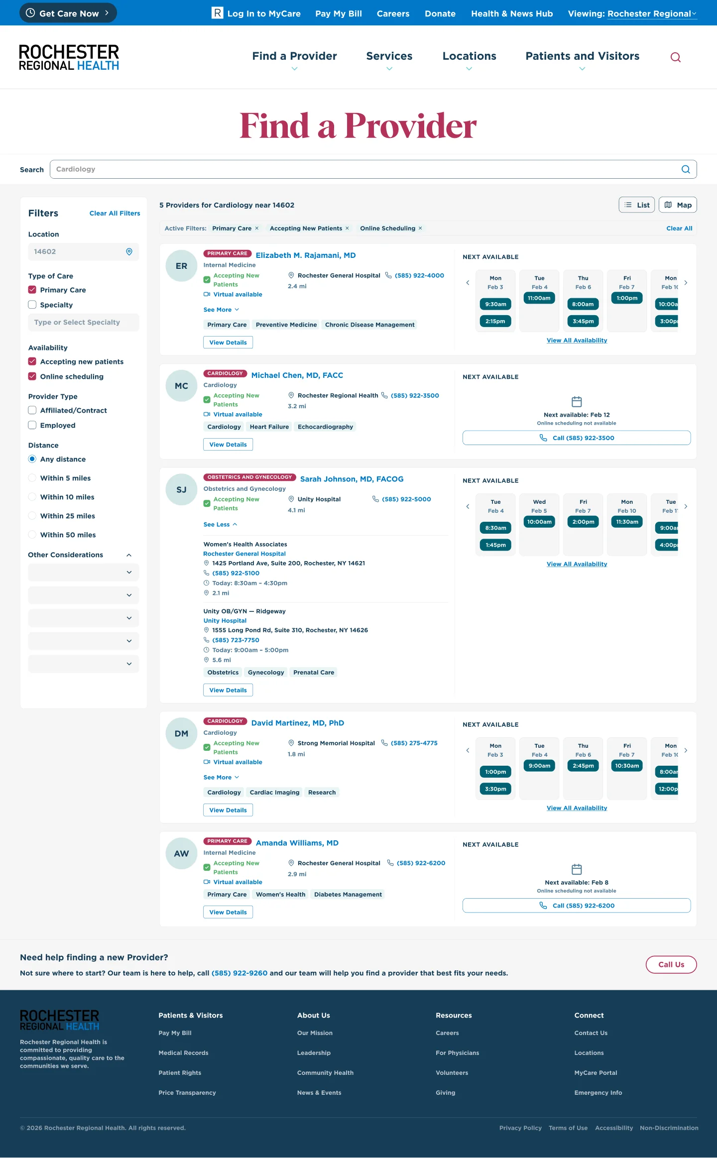 Redesigning Provider Search for 600K+ Patients — Rochester Regional Health