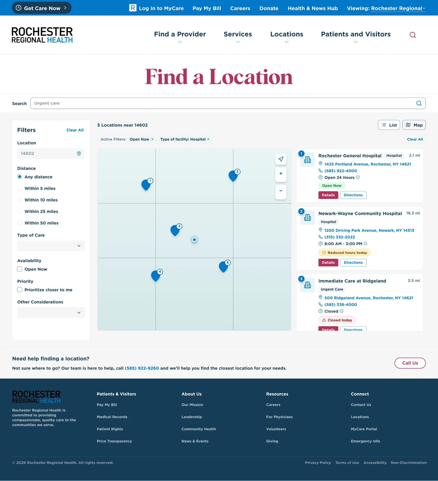 Location search with map view — desktop