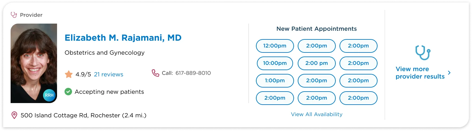 Provider card — high-fidelity final