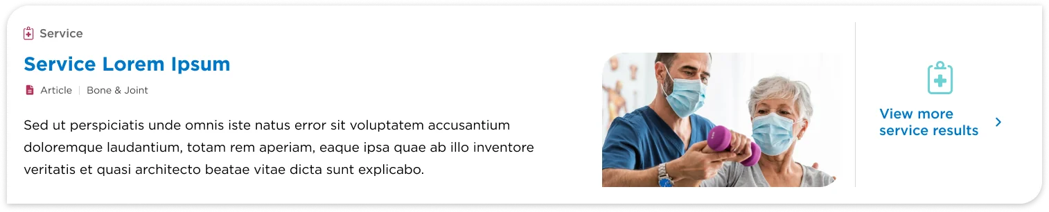 Site search result card