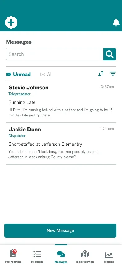 Telepresenter messaging